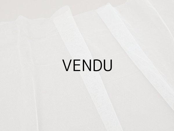 画像5: アンティーク 62cm幅　小花の刺繍入り チュールレース地 オフホワイト (5)