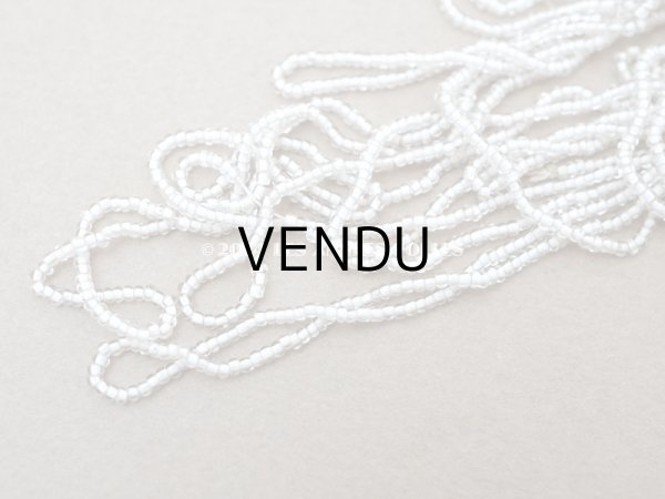 画像3: アンティーク シードビーズ ガラス製 クリア＆ホワイト 15g (3)