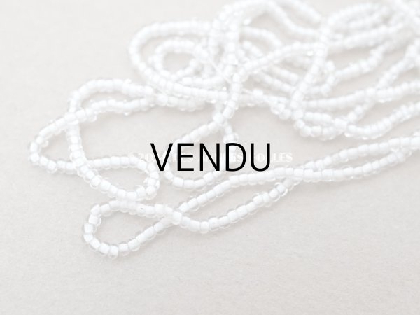 画像4: アンティーク シードビーズ ガラス製 クリア＆ホワイト 15g (4)