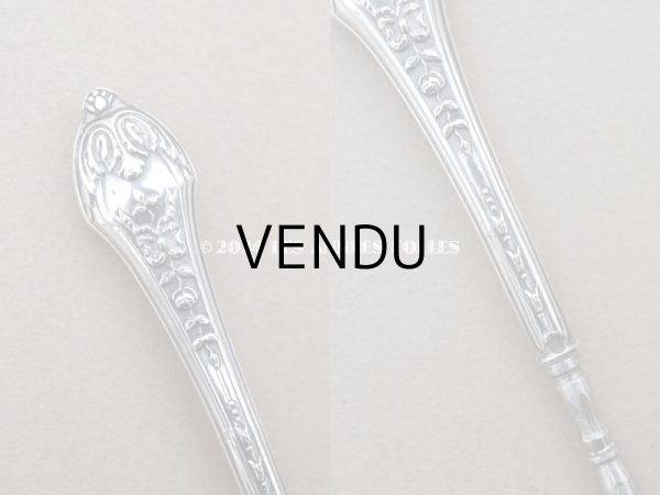 画像17: 1900年頃 アンティーク シルバー製 リボン＆薔薇模様 ソーイングセット 裁縫道具 (17)