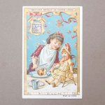画像: 1889年 アンティーク クロモ 人形と遊ぶ少女 NO.5 LA DINETTE - LIEBIG -