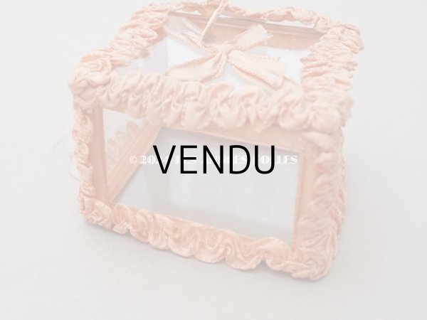 画像7: アンティーク リボンワークのジュエリーボックス サーモンピンク (7)