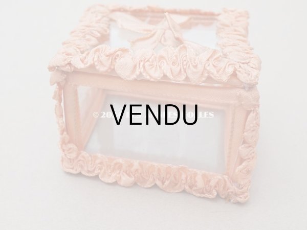 画像9: アンティーク リボンワークのジュエリーボックス サーモンピンク (9)