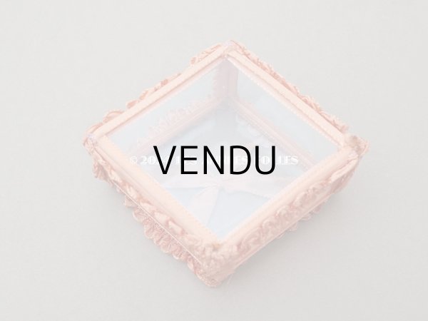 画像4: アンティーク リボンワークのジュエリーボックス サーモンピンク (4)