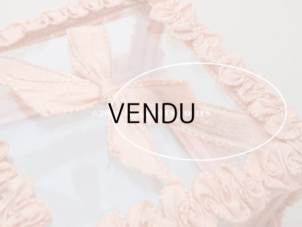 画像3: アンティーク リボンワークのジュエリーボックス サーモンピンク (3)