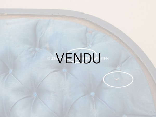 画像8: 19世紀 アンティーク ブルーのシルククッション付き 黒い木製の台座 (8)