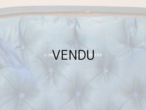 画像7: 19世紀 アンティーク ブルーのシルククッション付き 黒い木製の台座 (7)