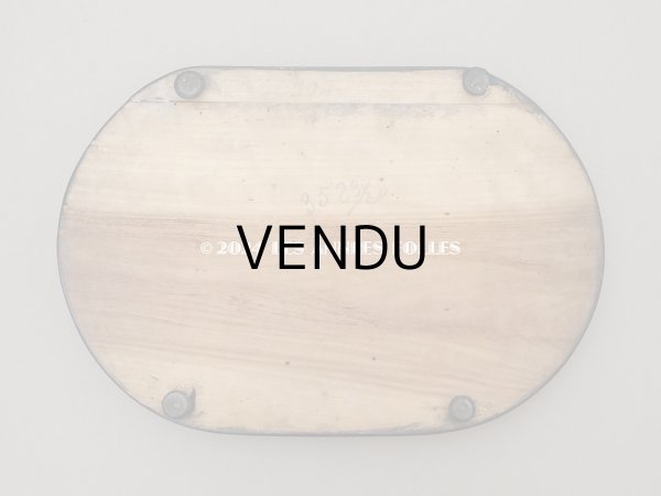 画像4: 19世紀 アンティーク ブルーのシルククッション付き 黒い木製の台座 (4)