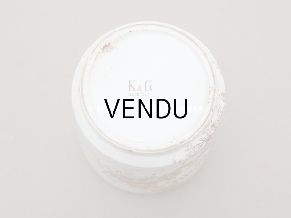 画像8: 19世紀末 アンティーク ポット 薔薇のロカイユ装飾 FARINE - K&G LUNEVILLE - (8)