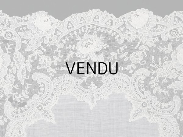 画像4: アンティーク ポワンドローズ 結婚式のハンカチ ポワン・ド・ガーズ (4)