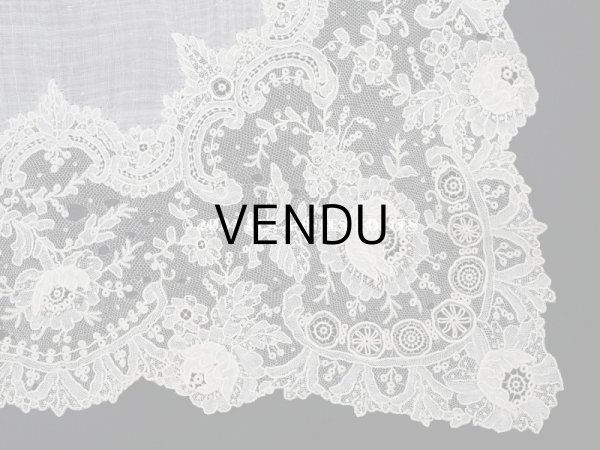 画像10: アンティーク ポワンドローズ 結婚式のハンカチ ポワン・ド・ガーズ (10)