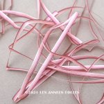 画像: アンティーク  リボン刺繍 & ロココトリム用 シルク製 リボン 3mm幅 ピンク&ボルドー