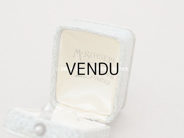 画像4: アンティーク ジュエリーボックス 金彩入り グレイッシュブルー (4)