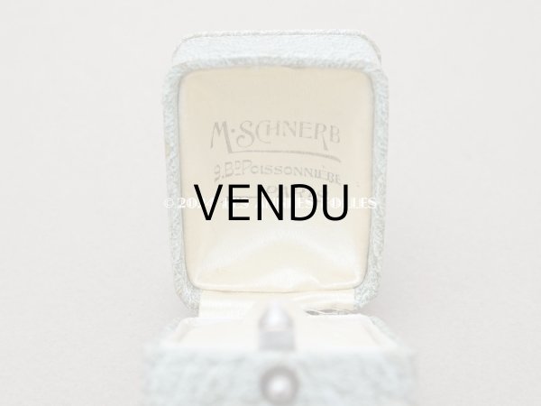 画像6: アンティーク ジュエリーボックス 金彩入り グレイッシュブルー (6)