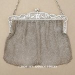 画像: 1900年頃 アンティーク 菫のモチーフ　シルバー製 メタルメッシュのバッグ 