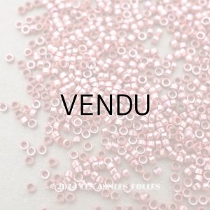 画像: 1900年頃 アンティーク メタル製 ビーズ 筒型 ピンク 10g