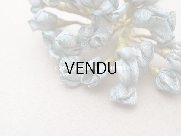 画像3: 19世紀末 アンティーク シルク製 ロココモチーフ　24点セット　スモーキーライトブルー (3)