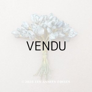 画像: 19世紀末 アンティーク シルク製 ロココモチーフ 24点セット スモーキーライトブルー