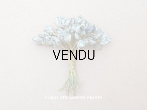 画像1: 19世紀末 アンティーク シルク製 ロココモチーフ　24点セット　スモーキーライトブルー (1)