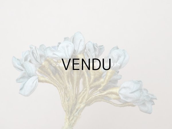 画像2: 19世紀末 アンティーク シルク製 ロココモチーフ　24点セット　スモーキーライトブルー (2)