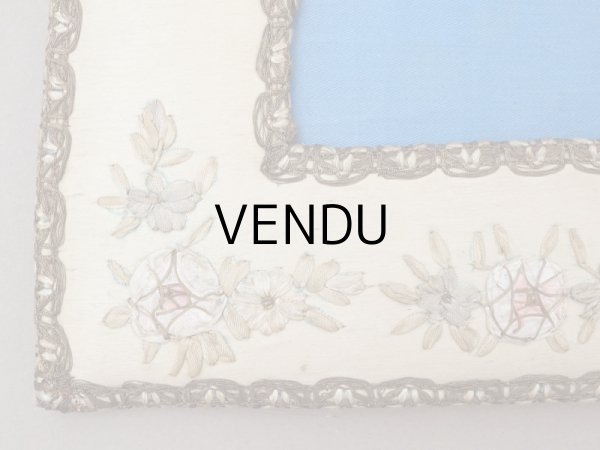 画像7: ＊蚤の市＊アンティーク フォトフレーム  薔薇のリボン刺繍 (7)