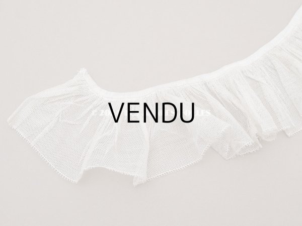 画像6: アンティーク チュールレースのフリルリボン エクリュ　80cm 6.5cm幅 (6)