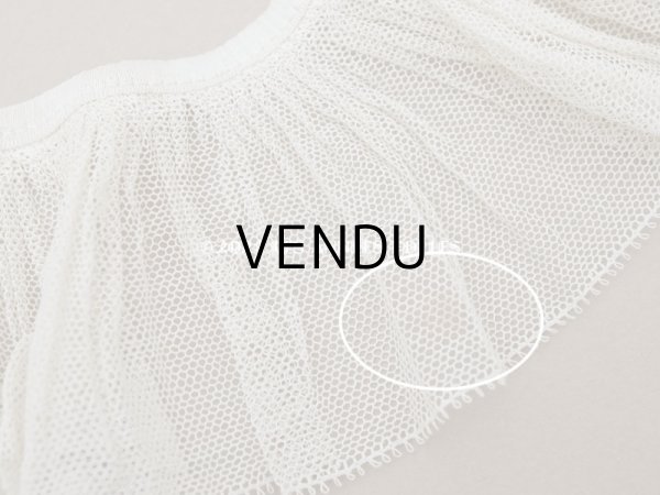 画像8: アンティーク チュールレースのフリルリボン エクリュ　80cm 6.5cm幅 (8)