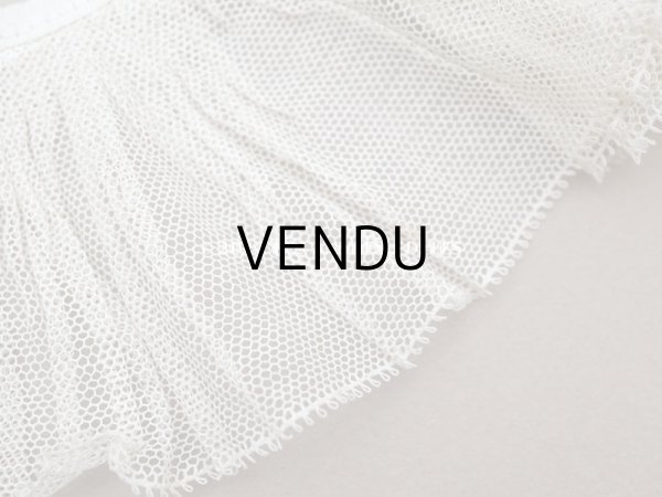 画像3: アンティーク チュールレースのフリルリボン エクリュ　80cm 6.5cm幅 (3)