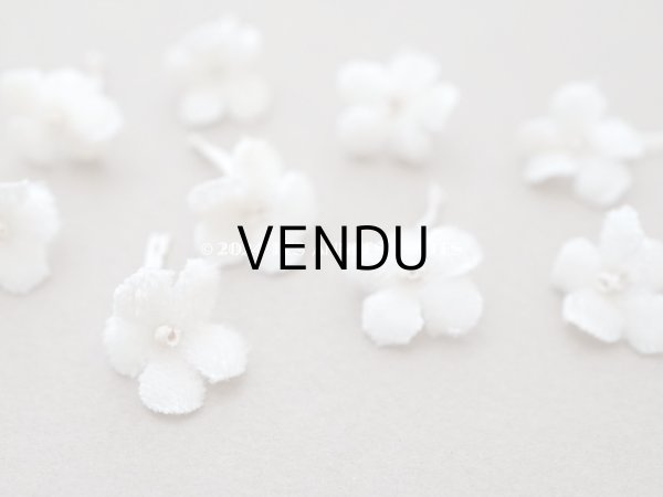 画像2: アンティーク 勿忘草 ベルベットの布花  オフホワイト 10ピースのセット 約15mm (2)