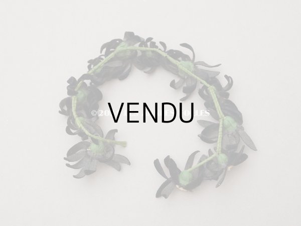 画像2: アンティーク マーガレットの布花　ベルベット 黒 (2)