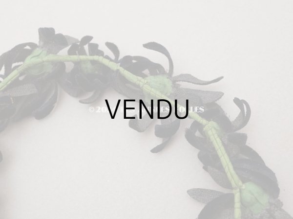 画像3: アンティーク マーガレットの布花　ベルベット 黒 (3)