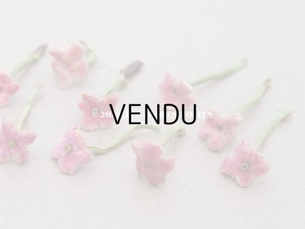 画像4: アンティーク 勿忘草 ベルベットの布花  オールドローズ 12ピースのセット 9mm (4)