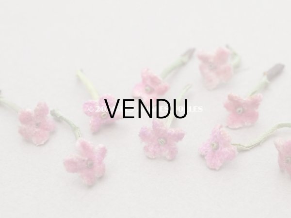 画像3: アンティーク 勿忘草 ベルベットの布花  オールドローズ 12ピースのセット 9mm (3)