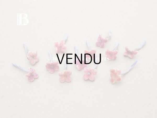 画像6: アンティーク 勿忘草 ベルベットの布花  オールドローズ 12ピースのセット 9mm (6)