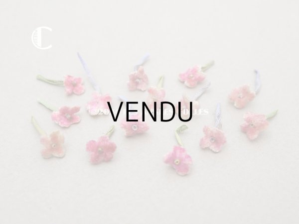 画像7: アンティーク 勿忘草 ベルベットの布花  オールドローズ 12ピースのセット 9mm (7)