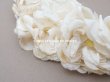 画像11: アンティーク 白薔薇のティアラ 布花 花冠 オフホワイト (11)
