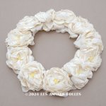 画像: アンティーク 白薔薇のティアラ 布花 花冠 オフホワイト