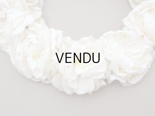 画像7: アンティーク 白薔薇のティアラ 布花 花冠 オフホワイト (7)