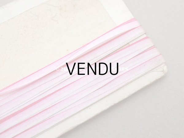 画像3: アンティーク  リボン刺繍 & ロココトリム用 シルク製 リボン 5m 極細3mm幅 淡いピンク  (3)