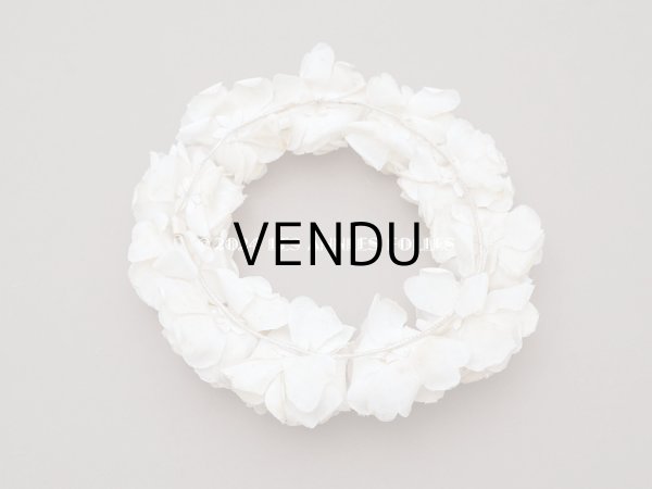画像8: アンティーク 白薔薇のティアラ 布花 花冠 オフホワイト (8)