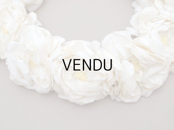 画像5: アンティーク 白薔薇のティアラ 布花 花冠 オフホワイト (5)