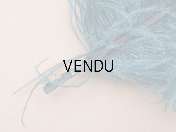 画像6: 1900年頃 アンティーク フェザー 羽飾り ブルーグリーン (6)