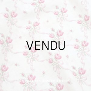 画像: アンティーク  薔薇のブーケ柄　 コットン製 ファブリック 170×60cm