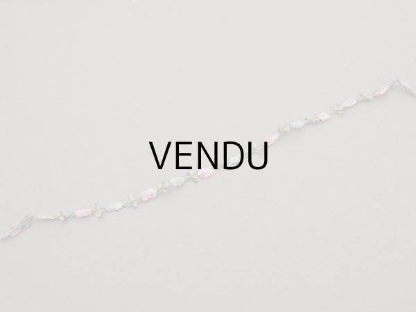画像3: 1900年頃 アンティーク シルク製  ロココトリム 2色の薔薇 ロココリボン 30cm (3)