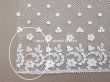 画像5: アンティーク 花刺繍入り 幅広 チュールレース オフホワイト 42cm (5)