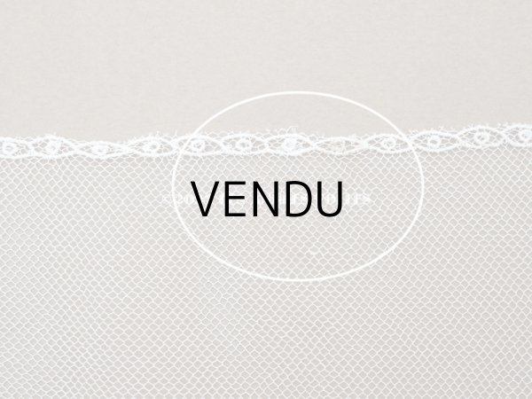 画像6: アンティーク 花刺繍入り 幅広 チュールレース オフホワイト 42cm (6)