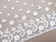 画像3: アンティーク 花刺繍入り 幅広 チュールレース オフホワイト 42cm (3)