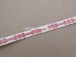 画像2: 1900年頃 アンティーク トリム ドール用 極細 4.5mm幅 ワインレッドの刺繍入り (2)