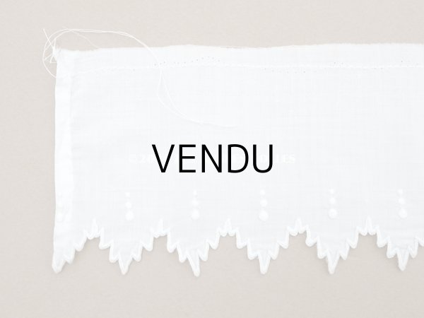 画像5: アンティーク ドット刺繍入り スカラップレース コットン製　2.6m (5)