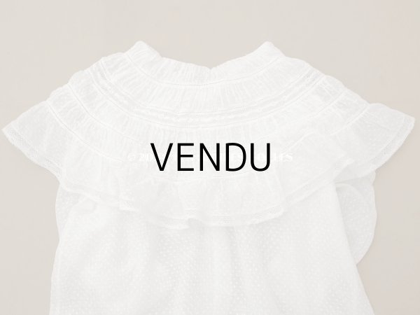 画像13: 1900年頃 アンティーク ドールドレス　ドット刺繍のコットンファブリック ベビードレス　 (13)